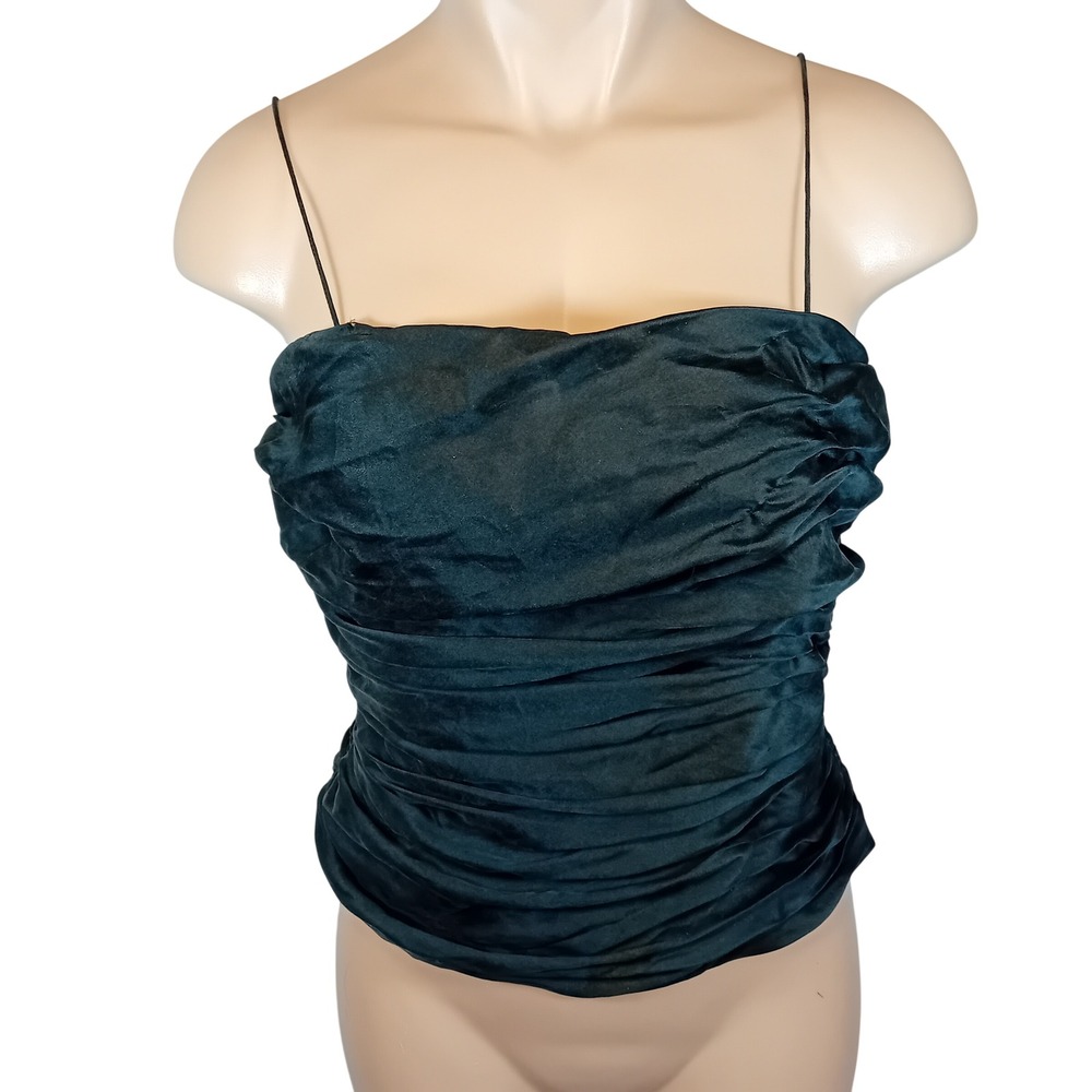 90s Vintage Y2K Lipton's Ruched Silk Cami Top Cocktail Goth Club Festival 8 READ